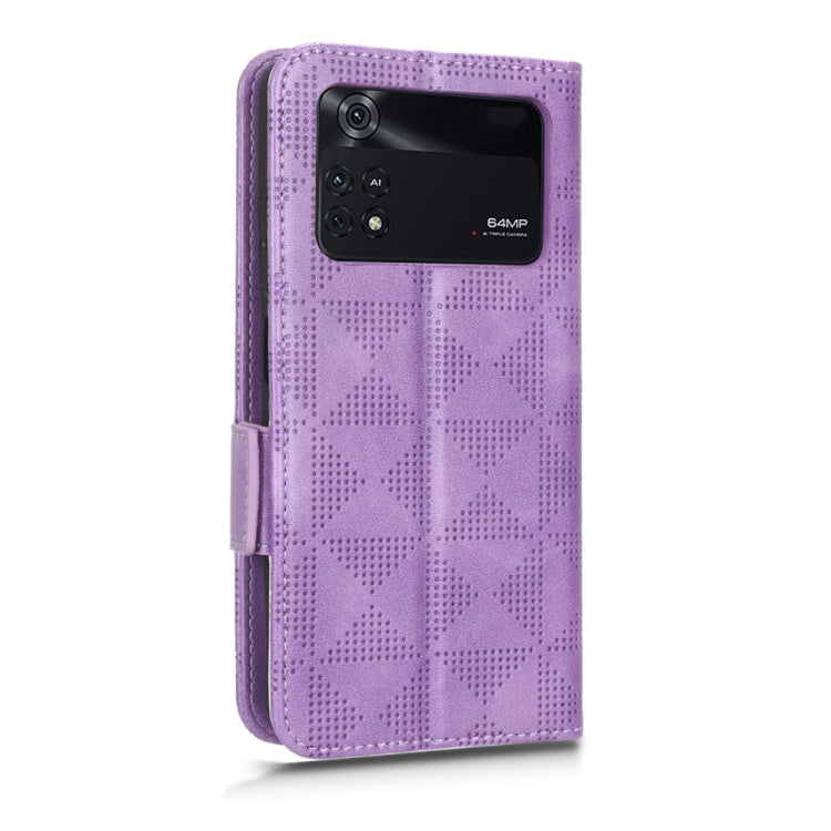 For Xiaomi Poco M4 Pro 4G Symmetrical Triangle Leather Phone Case