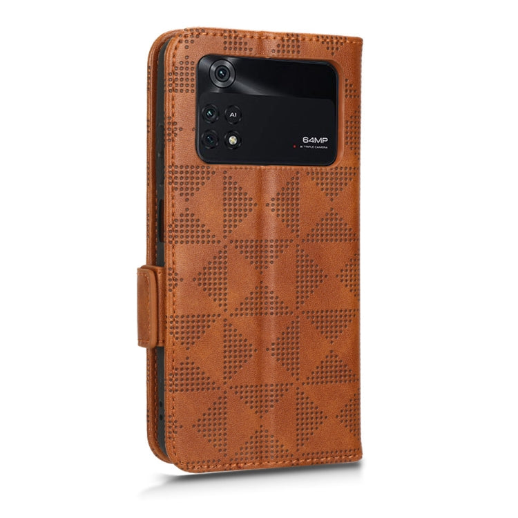 For Xiaomi Poco M4 Pro 4G Symmetrical Triangle Leather Phone Case