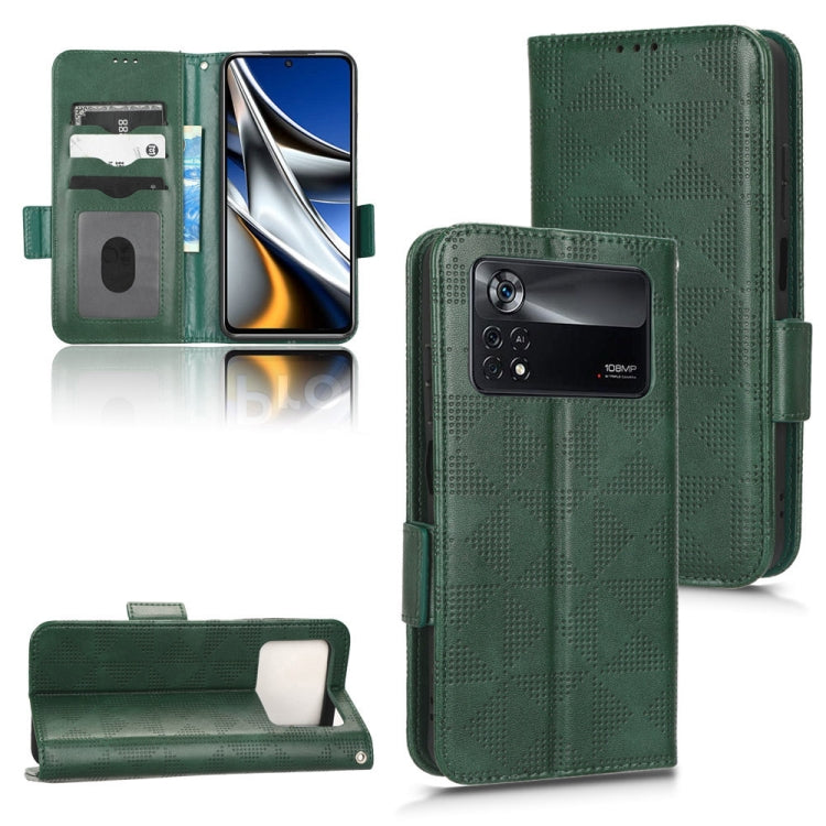 For Xiaomi Poco X4 Pro 5G Symmetrical Triangle Leather Phone Case