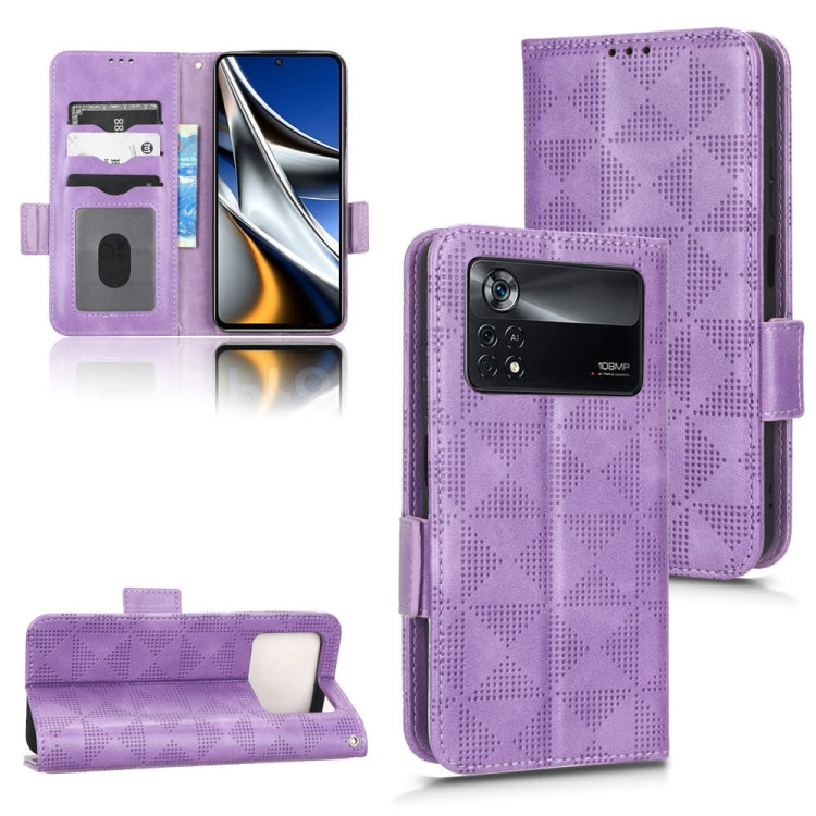 For Xiaomi Poco X4 Pro 5G Symmetrical Triangle Leather Phone Case