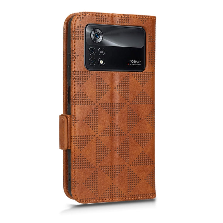 For Xiaomi Poco X4 Pro 5G Symmetrical Triangle Leather Phone Case