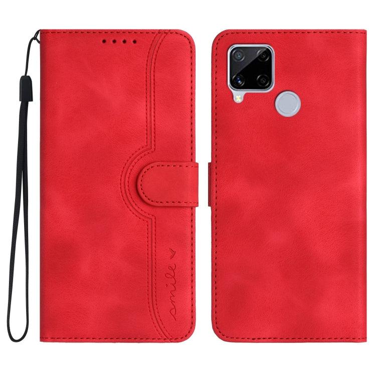 Heart Pattern Skin Feel Leather Phone Case For Realme C15/C12/Narzo 20/7i Global/Narzo 30A/C25/C25s