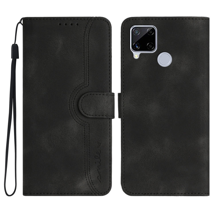 Heart Pattern Skin Feel Leather Phone Case For Realme C15/C12/Narzo 20/7i Global/Narzo 30A/C25/C25s