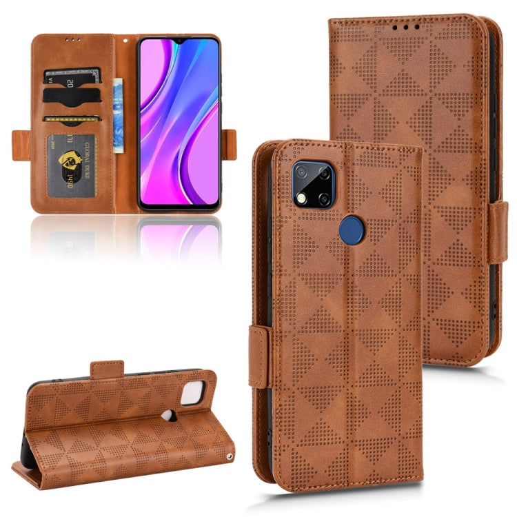 For Xiaomi Redmi 10A / 9C Symmetrical Triangle Leather Phone Case