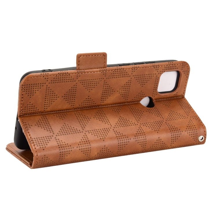 For Xiaomi Redmi 10A / 9C Symmetrical Triangle Leather Phone Case
