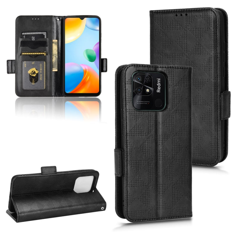 For Xiaomi Redmi 10C Symmetrical Triangle Leather Phone Case