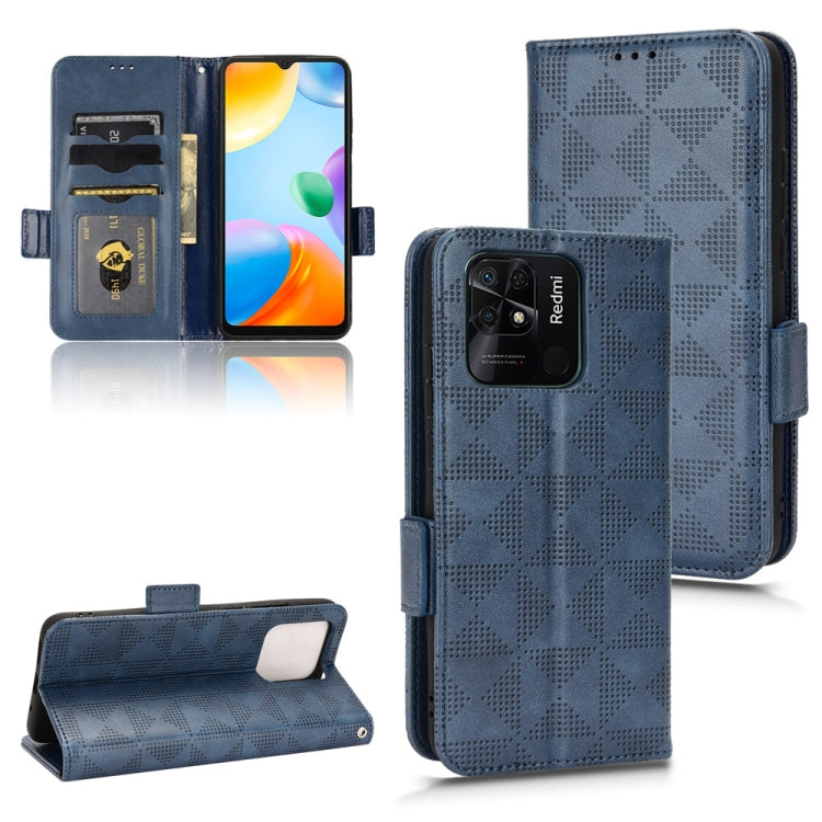 For Xiaomi Redmi 10C Symmetrical Triangle Leather Phone Case