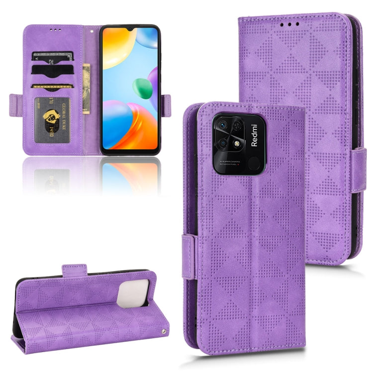 For Xiaomi Redmi 10C Symmetrical Triangle Leather Phone Case