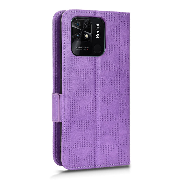 For Xiaomi Redmi 10C Symmetrical Triangle Leather Phone Case
