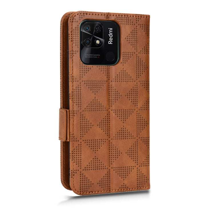For Xiaomi Redmi 10C Symmetrical Triangle Leather Phone Case