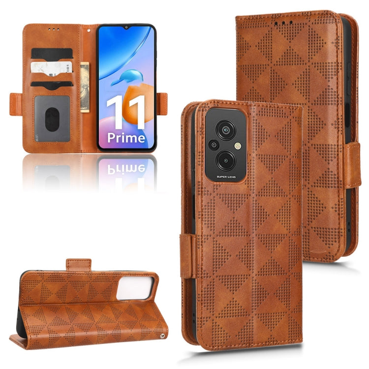 For Xiaomi Redmi 11 Prime 4G Symmetrical Triangle Leather Phone Case