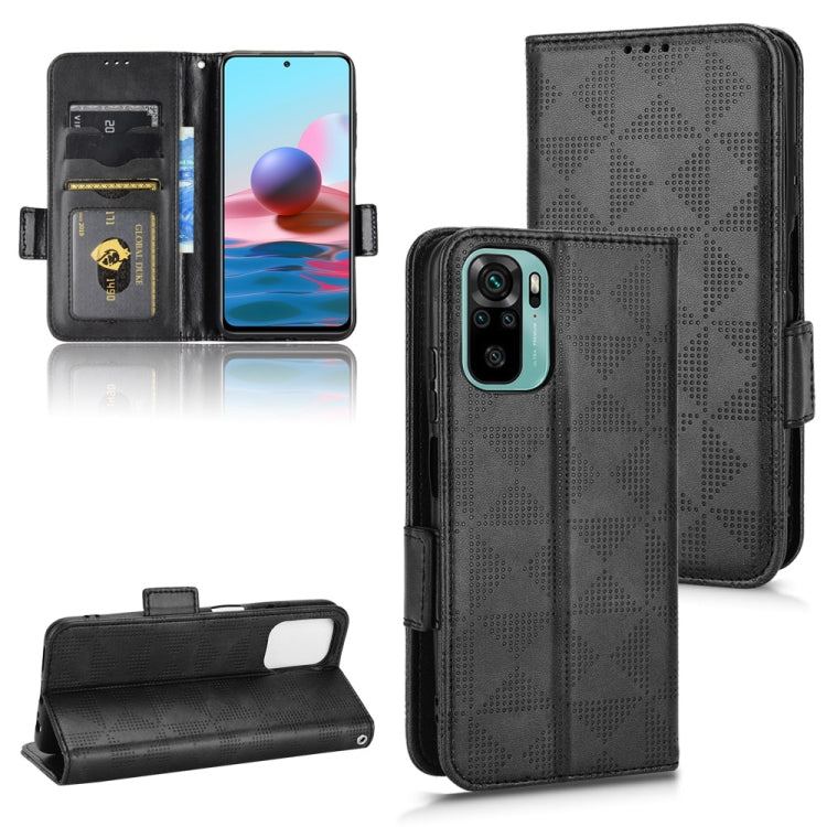 For Xiaomi Redmi Note 10 4G / 10S Symmetrical Triangle Leather Phone Case