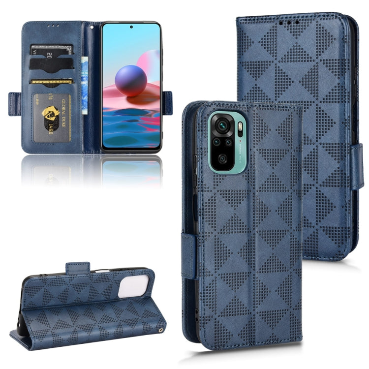 For Xiaomi Redmi Note 10 4G / 10S Symmetrical Triangle Leather Phone Case