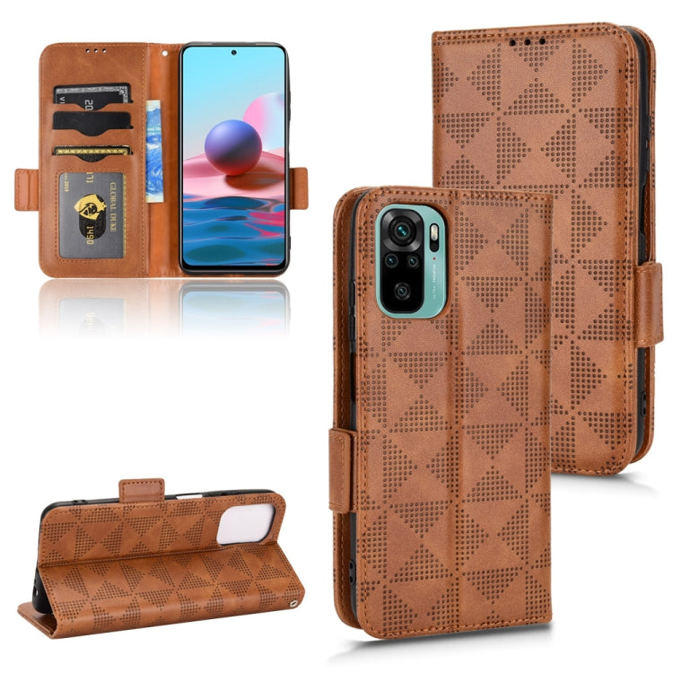 For Xiaomi Redmi Note 10 4G / 10S Symmetrical Triangle Leather Phone Case