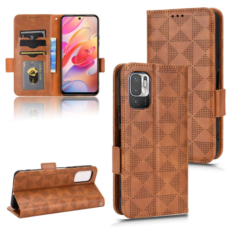 For Xiaomi Redmi Note 10 JE Symmetrical Triangle Leather Phone Case
