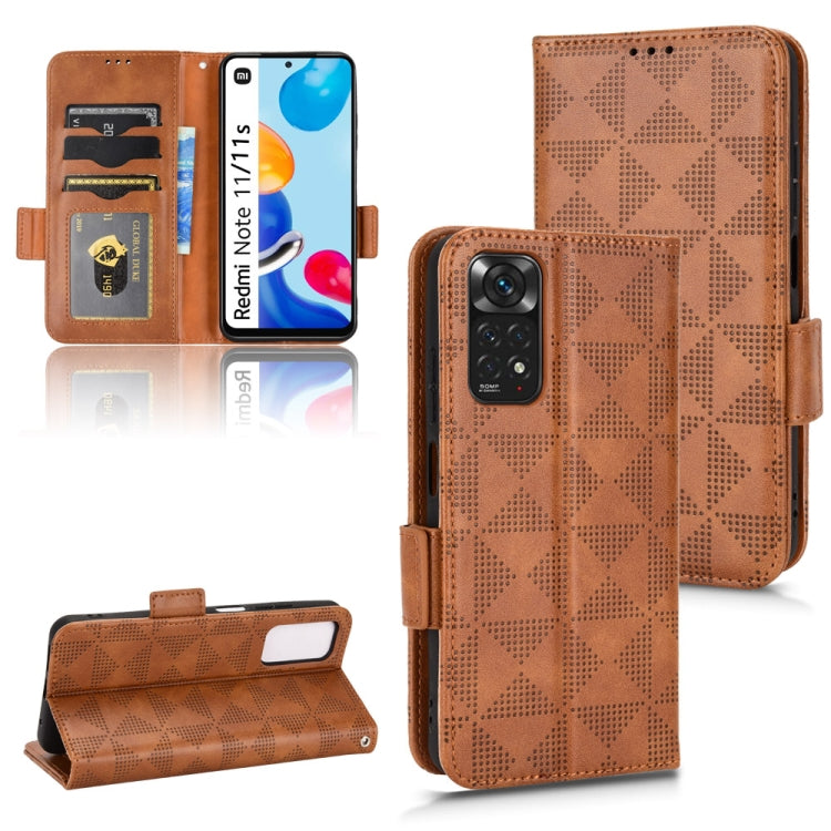 For Xiaomi Redmi Note 11 4G Global Symmetrical Triangle Leather Phone Case