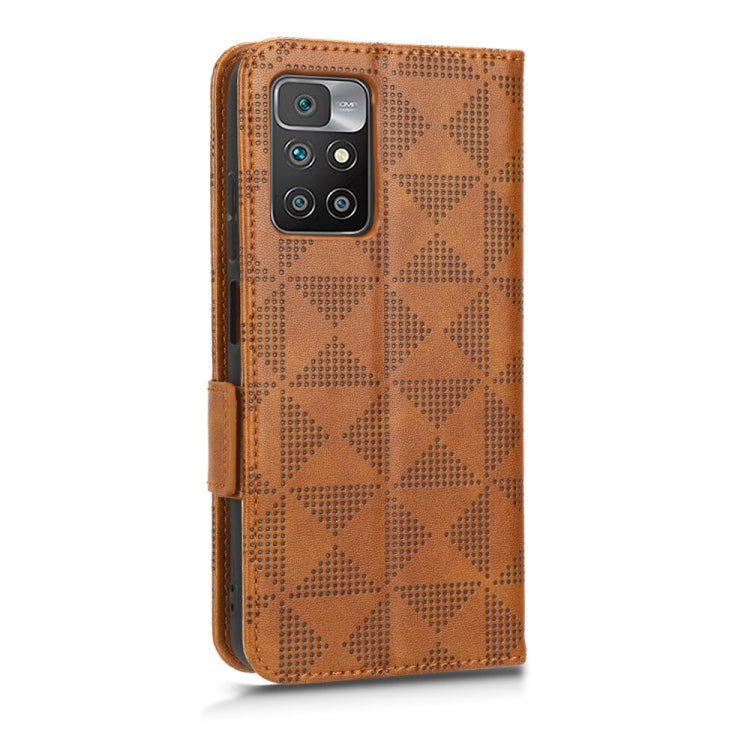 For Xiaomi Redmi 10 5G / Note 11E Symmetrical Triangle Leather Phone Case