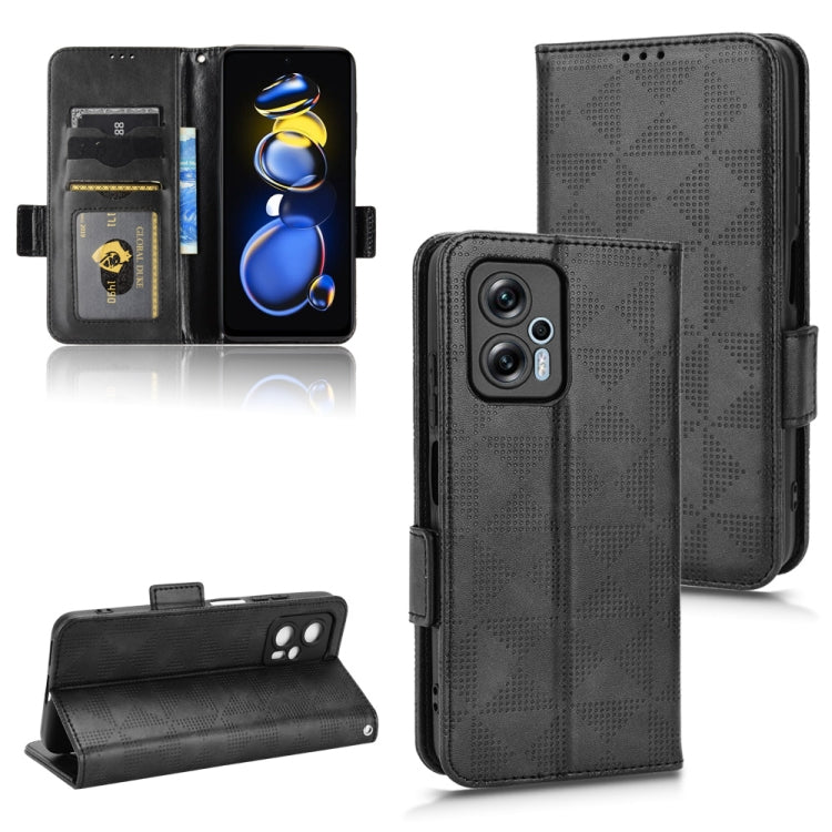 For Xiaomi Redmi Note 11T Pro Symmetrical Triangle Leather Phone Case