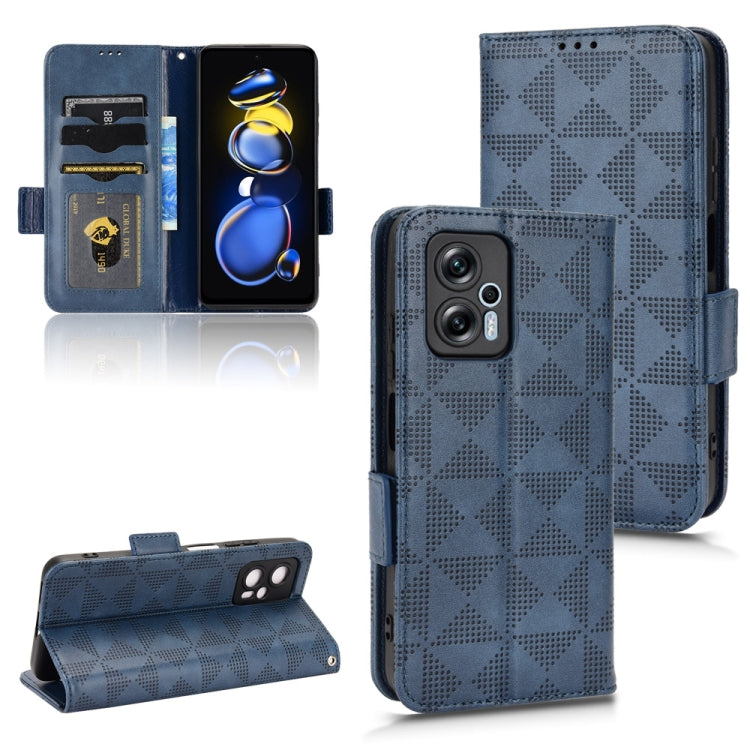 For Xiaomi Redmi Note 11T Pro Symmetrical Triangle Leather Phone Case