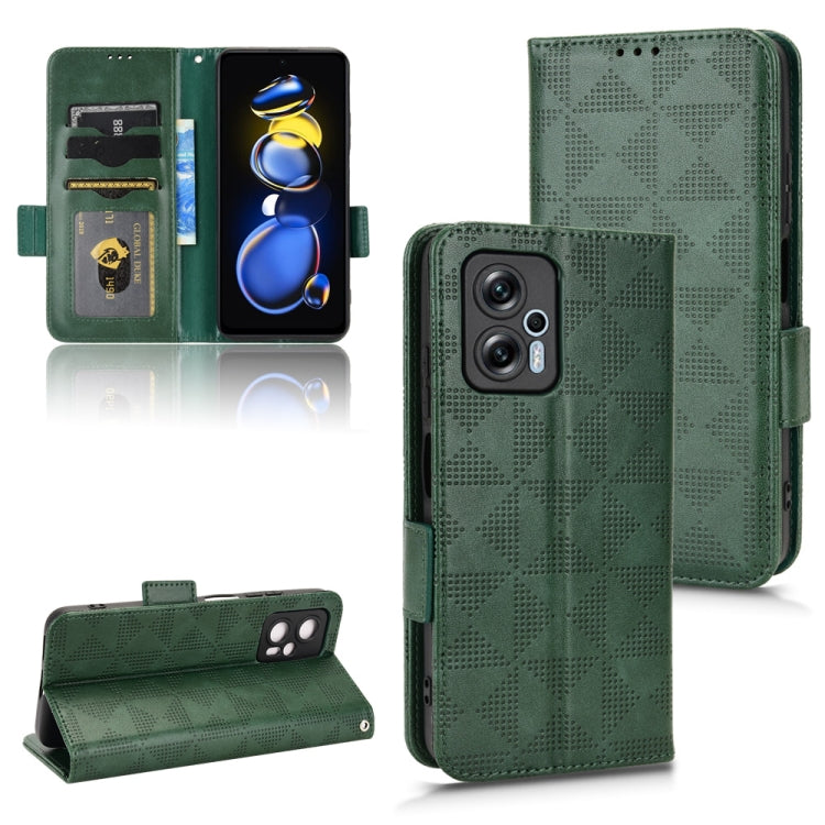For Xiaomi Redmi Note 11T Pro Symmetrical Triangle Leather Phone Case