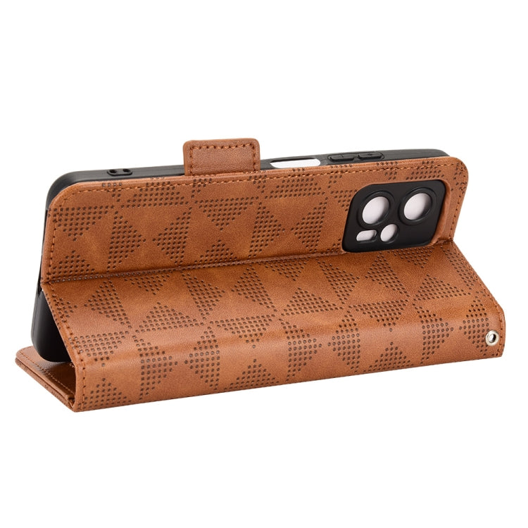 For Xiaomi Redmi Note 11T Pro Symmetrical Triangle Leather Phone Case
