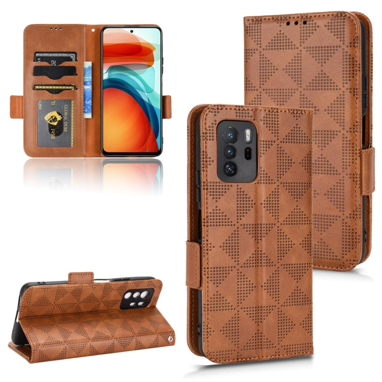For Xiaomi Redmi Note 10 Pro 5G / Poco X3 GT Symmetrical Triangle Leather Phone Case