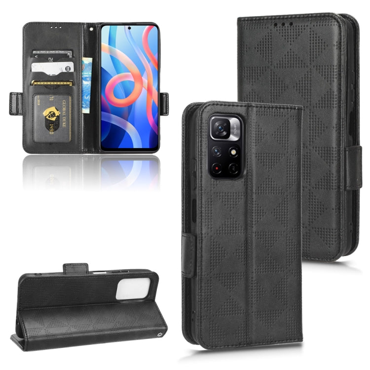 For Xiaomi Redmi 10/Note 11S 5G/Poco M4 Pro 5G Symmetrical Triangle Leather Phone Case