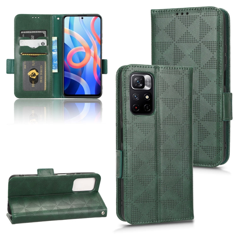 For Xiaomi Redmi 10/Note 11S 5G/Poco M4 Pro 5G Symmetrical Triangle Leather Phone Case