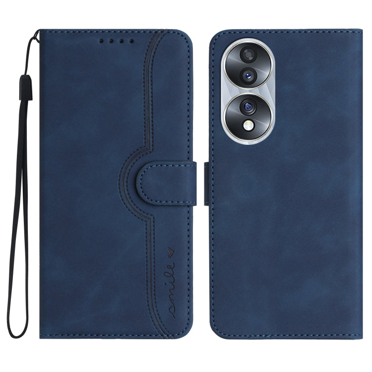 For Honor 70 Heart Pattern Skin Feel Leather Phone Case