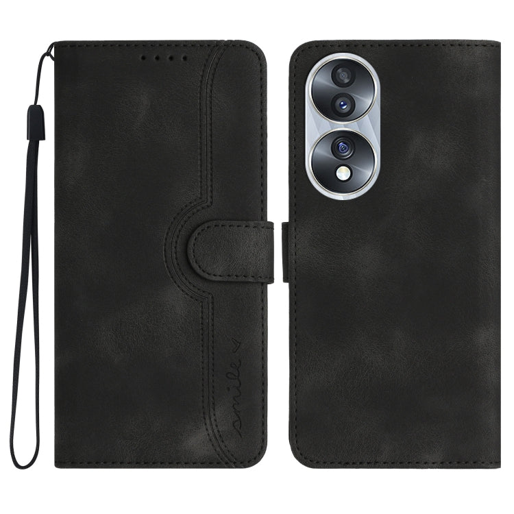 For Honor 70 Heart Pattern Skin Feel Leather Phone Case