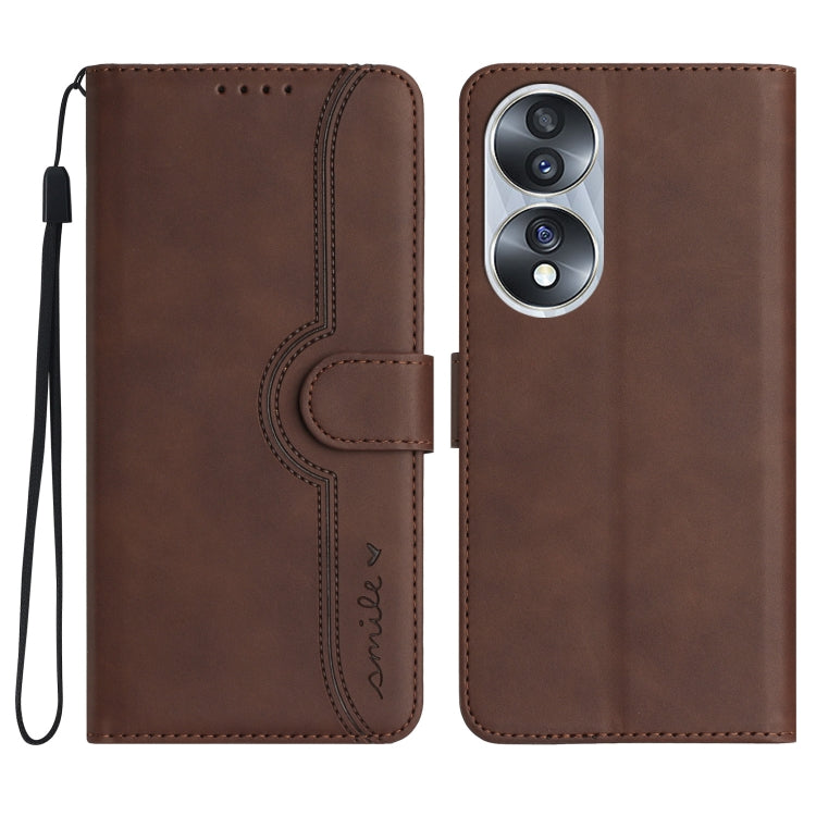 For Honor 70 Heart Pattern Skin Feel Leather Phone Case