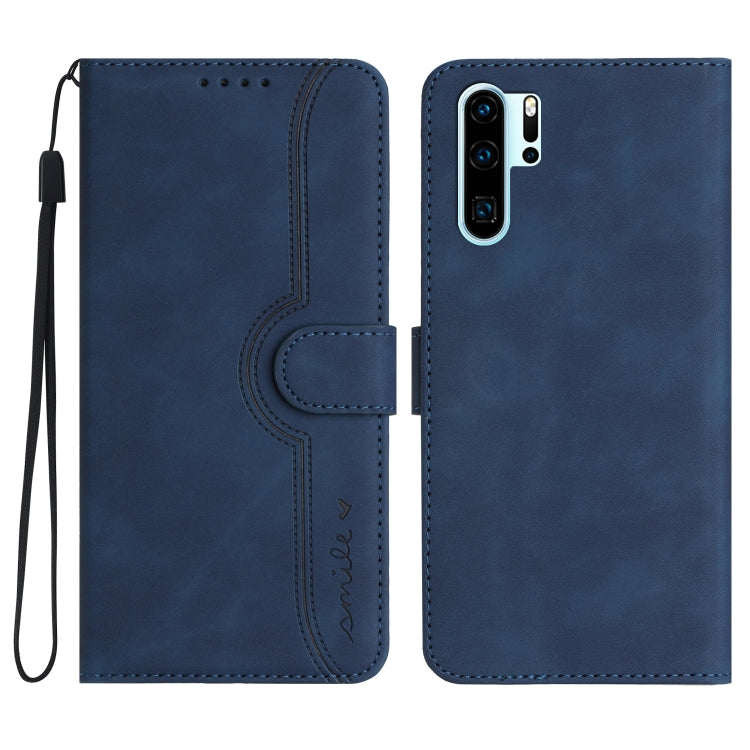 For Huawei P30 Pro Heart Pattern Skin Feel Leather Phone Case