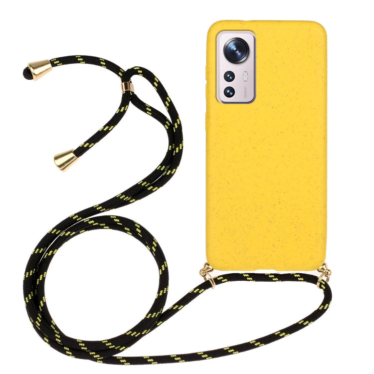 For Xiaomi 12 / 12X Wheat Straw Material + TPU Phone Case with Lanyard