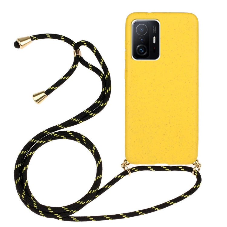 For Xiaomi 11T / 11T Pro Wheat Straw Material + TPU Phone Case with Lanyard