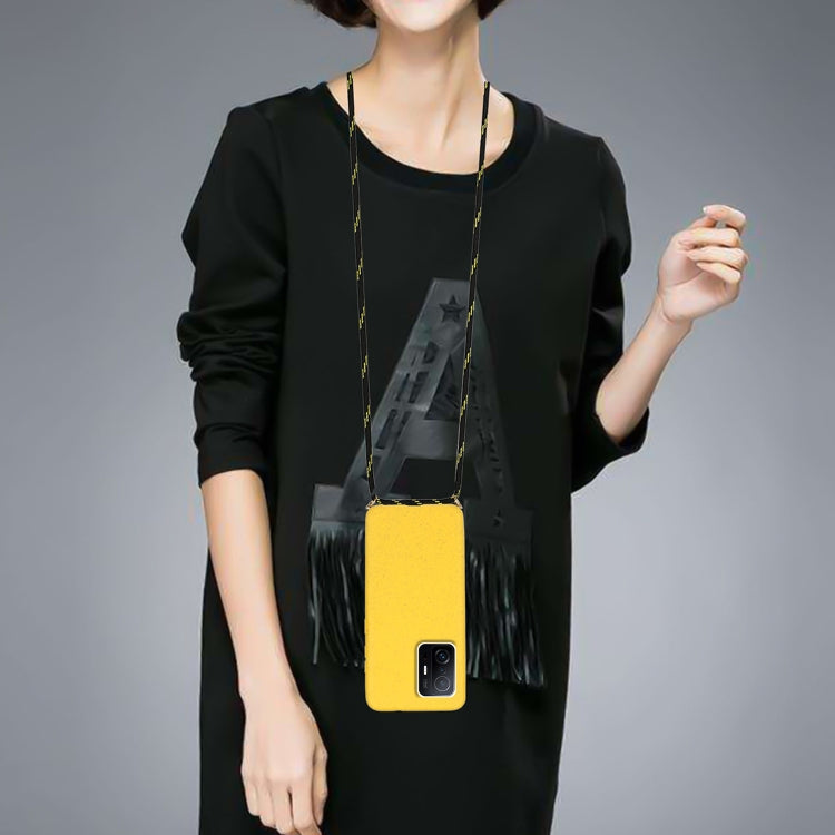 For Xiaomi 11T / 11T Pro Wheat Straw Material + TPU Phone Case with Lanyard