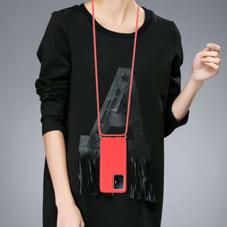 For Xiaomi 11T / 11T Pro Wheat Straw Material + TPU Phone Case with Lanyard