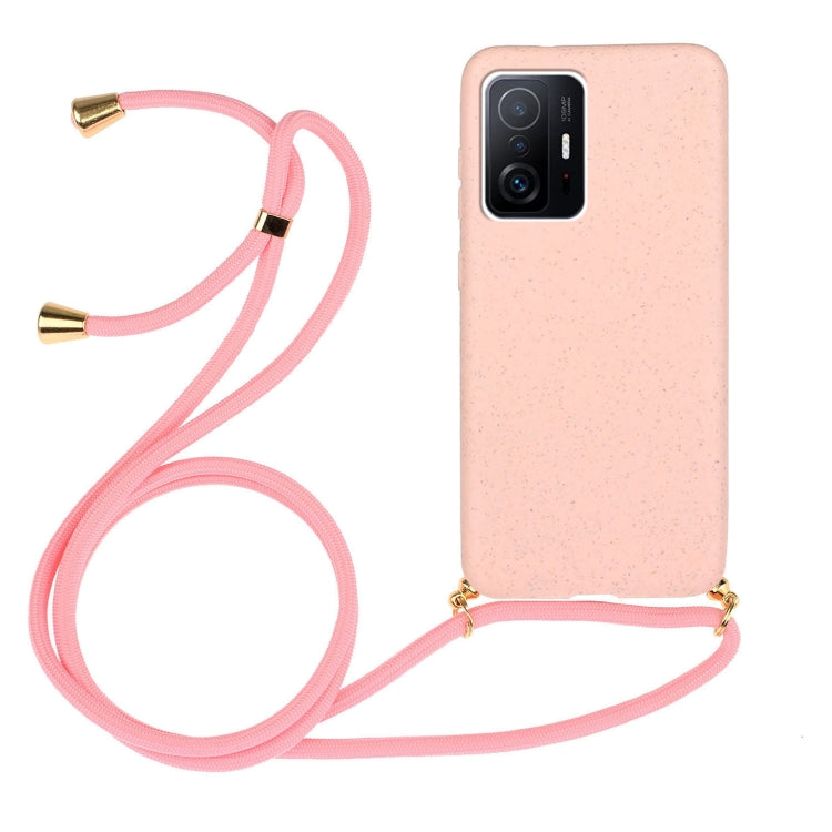 For Xiaomi 11T / 11T Pro Wheat Straw Material + TPU Phone Case with Lanyard
