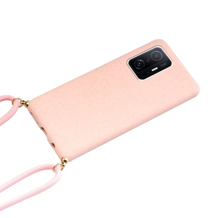 For Xiaomi 11T / 11T Pro Wheat Straw Material + TPU Phone Case with Lanyard