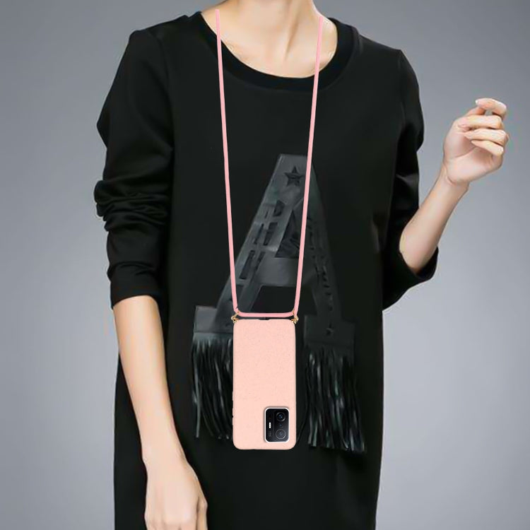 For Xiaomi 11T / 11T Pro Wheat Straw Material + TPU Phone Case with Lanyard