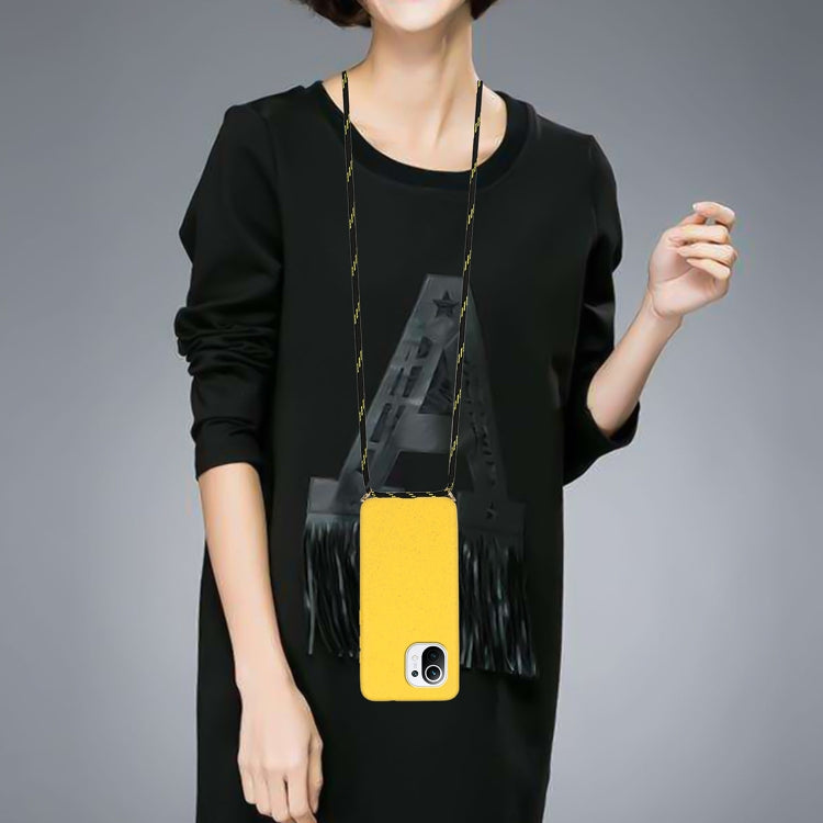 For Xiaomi Mi 11 Lite Wheat Straw Material + TPU Phone Case with Lanyard