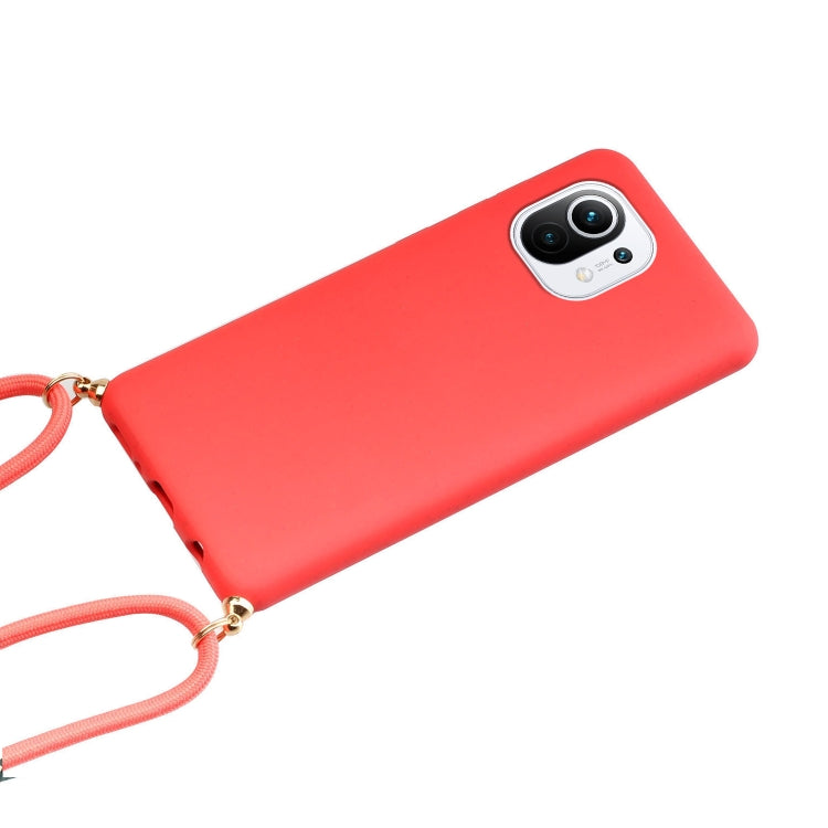 For Xiaomi Mi 11 Lite Wheat Straw Material + TPU Phone Case with Lanyard