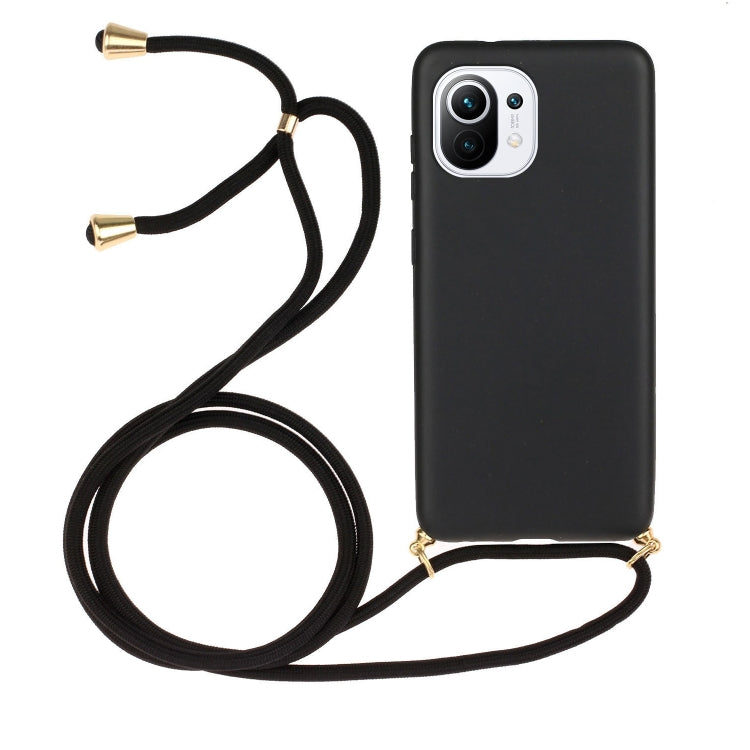 For Xiaomi Mi 11 Lite Wheat Straw Material + TPU Phone Case with Lanyard