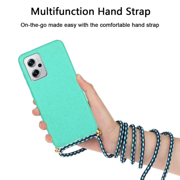 For Xiaomi Redmi Note 11 Pro+ 5G Wheat Straw Material + TPU Phone Case with Lanyard