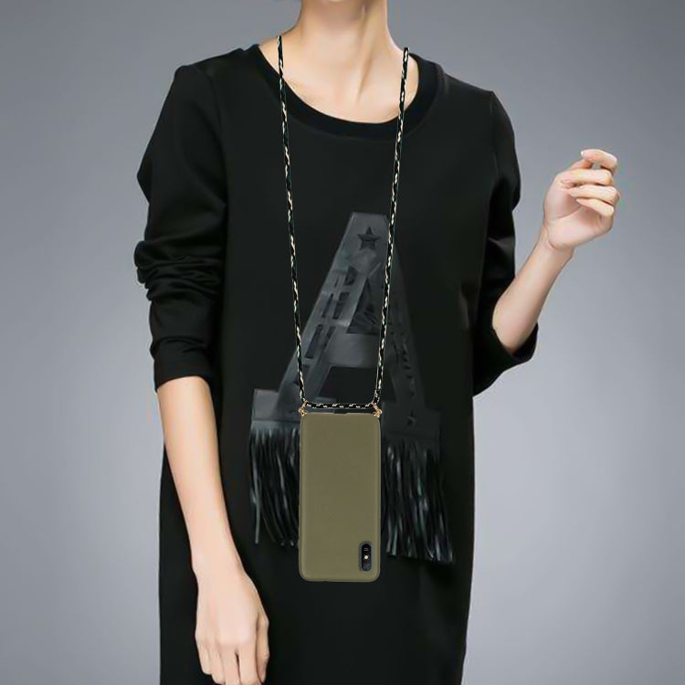 For Xiaomi Redmi 9A Wheat Straw Material + TPU Phone Case with Lanyard