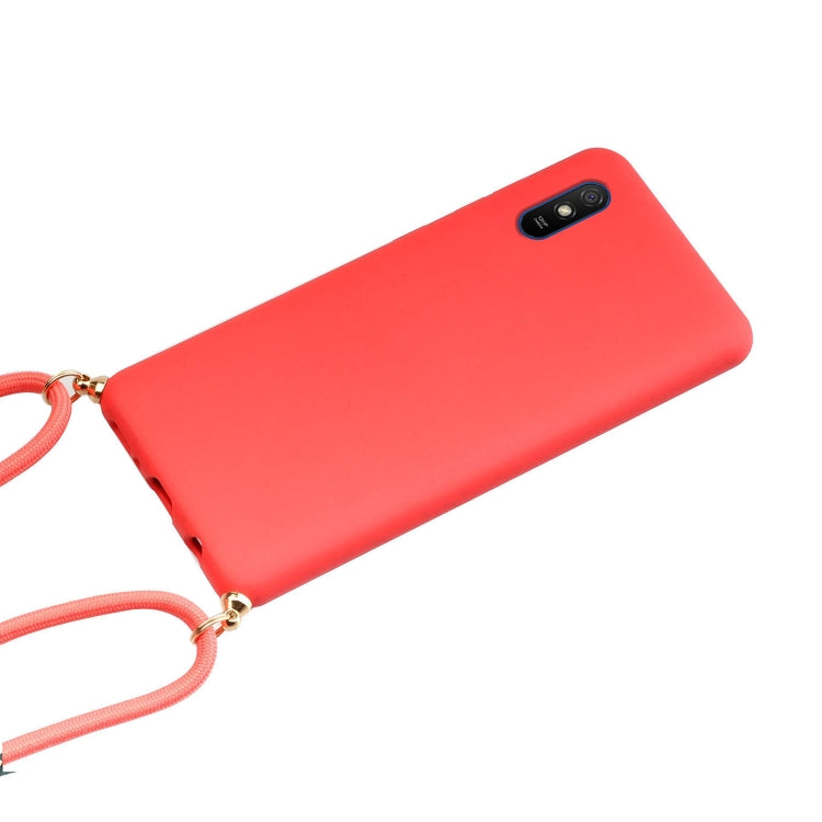 For Xiaomi Redmi 9A Wheat Straw Material + TPU Phone Case with Lanyard