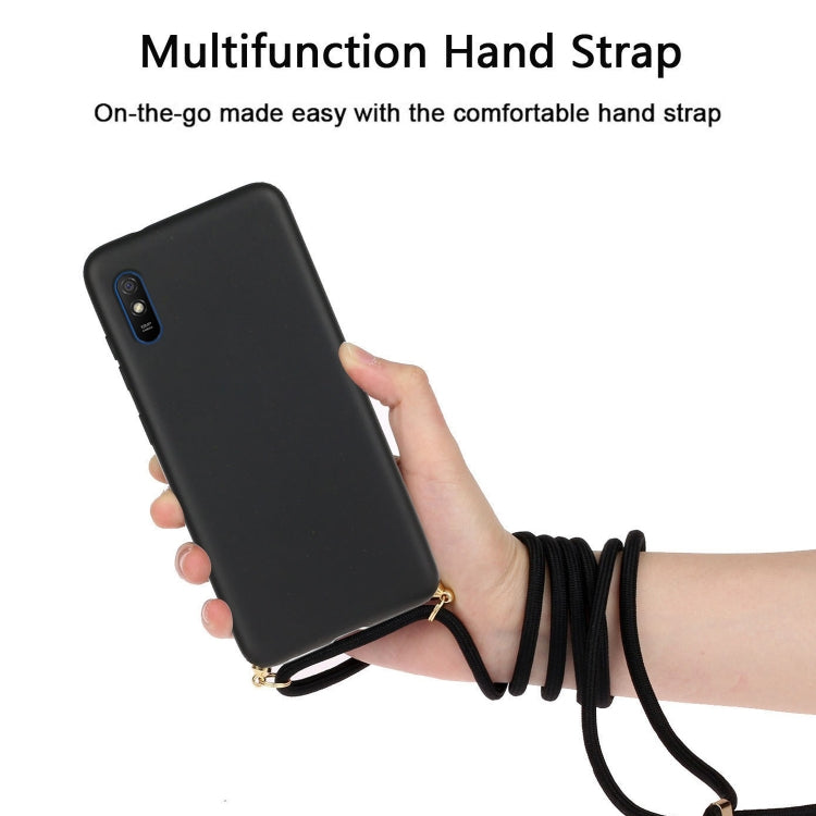For Xiaomi Redmi 9A Wheat Straw Material + TPU Phone Case with Lanyard