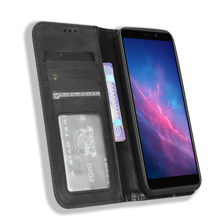 For Cloud Mobile Stratus C7 Magnetic Buckle Retro Texture Leather Phone Case