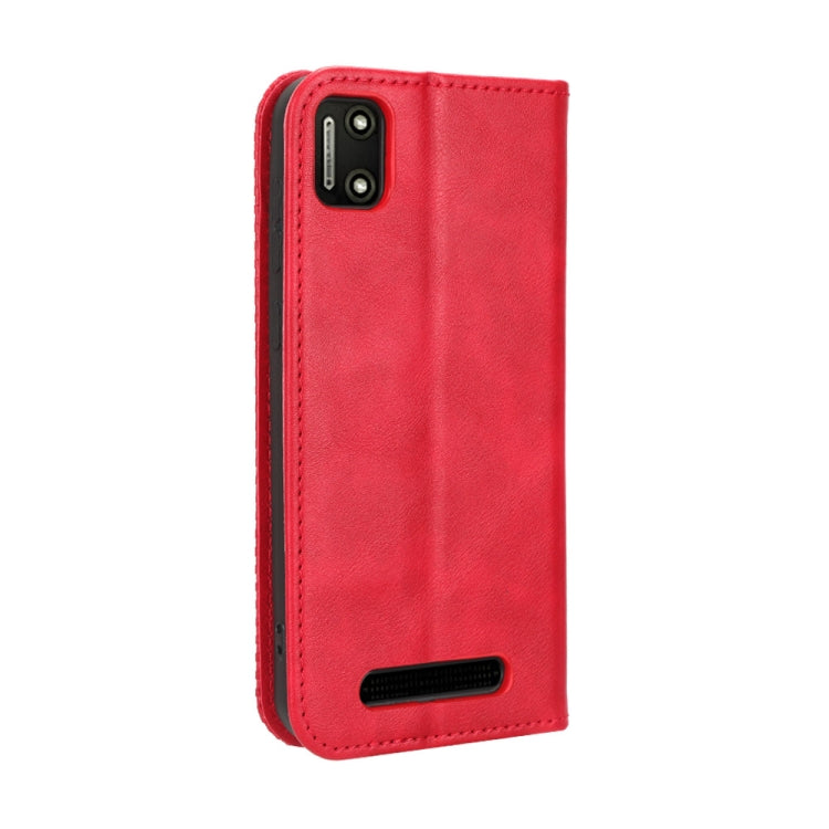 For Cloud Mobile Stratus C7 Magnetic Buckle Retro Texture Leather Phone Case