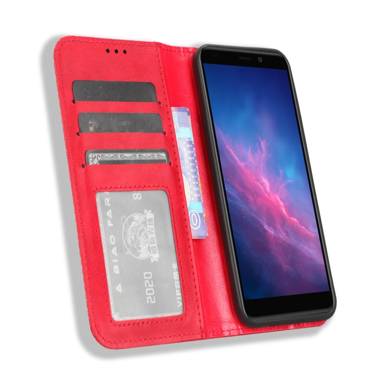 For Cloud Mobile Stratus C7 Magnetic Buckle Retro Texture Leather Phone Case