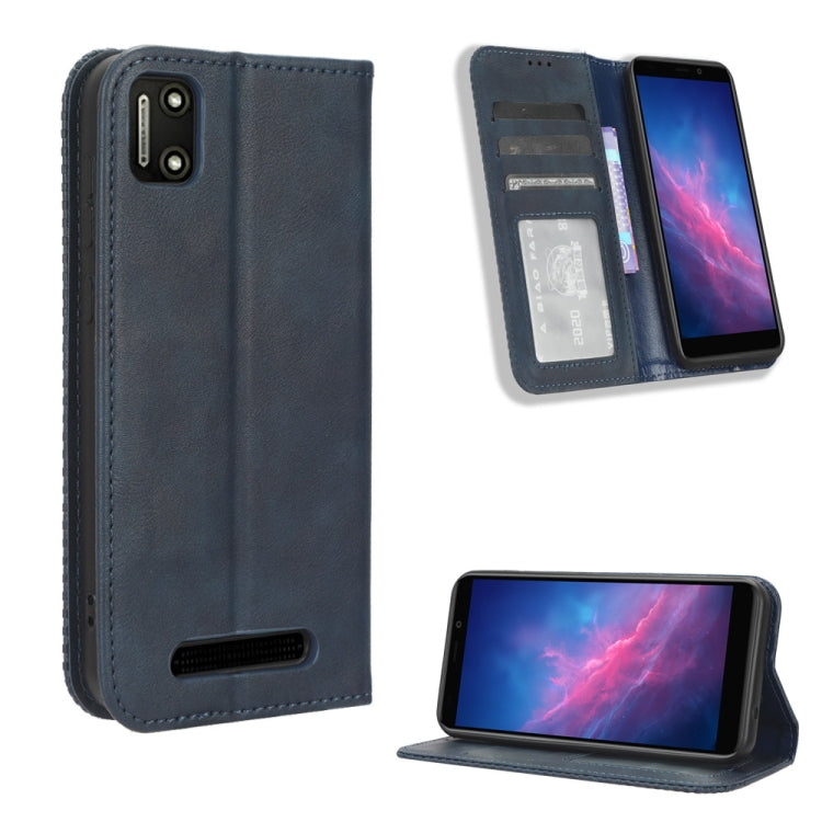 For Cloud Mobile Stratus C7 Magnetic Buckle Retro Texture Leather Phone Case